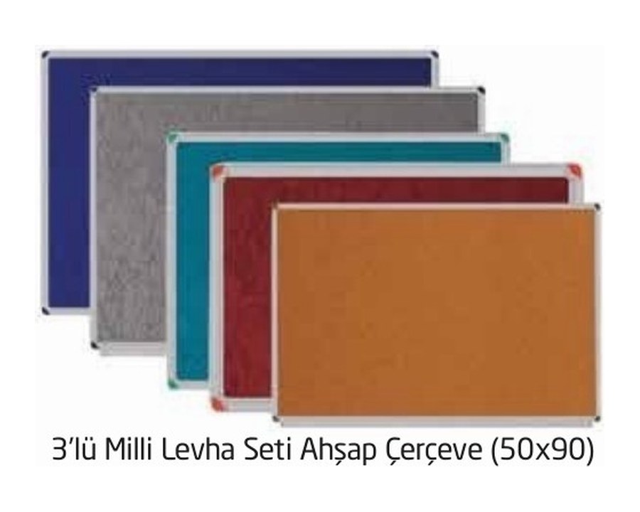 3’lü Milli Levha Seti Alüminyum Çerçeve (50x90)